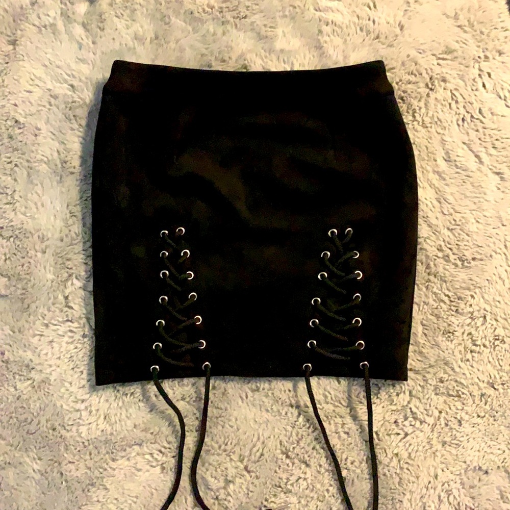 Black Tied Mini Skirt